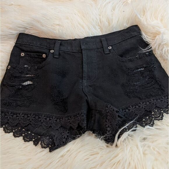 Carmar Denim Black distressed Shorts size 25 - Picture 2 of 7